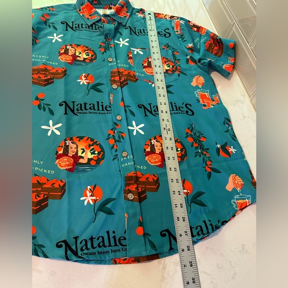 Tropical Bros Natalie's Island Juice Hawaiian Button Up Shirt Mens Medium - Picture 7 of 9